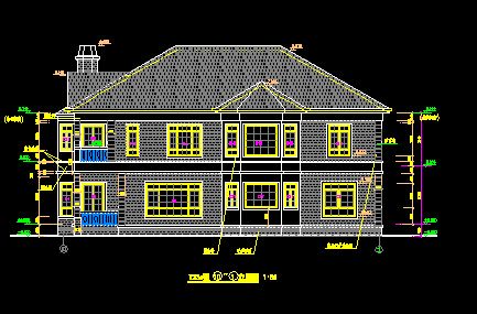 某钢结构别墅建筑施工CAD详情图纸-图二
