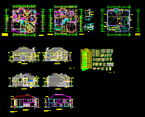 某钢结构别墅建筑施工CAD详情图纸