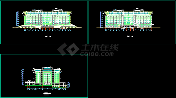 某大学图书馆建筑设计CAD方案施工图-图一