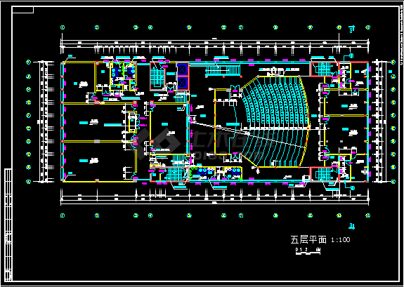 某校区教学综合楼建筑设计CAD施工方案图-图二