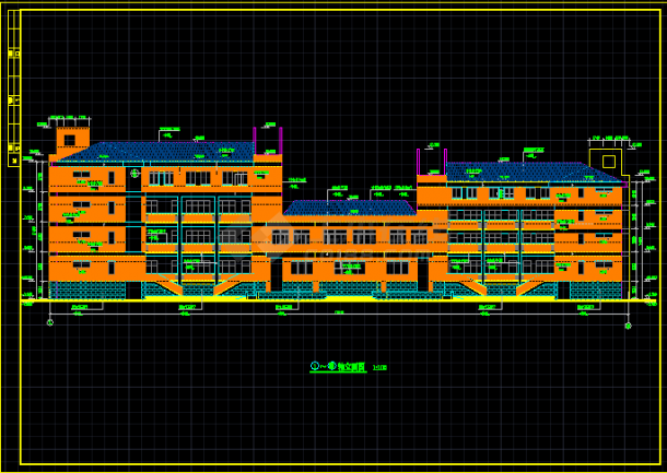 某中学建筑设计CAD方案施工图带总图-图一