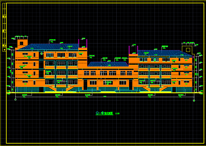 某中学建筑设计CAD方案施工图带总图_图1