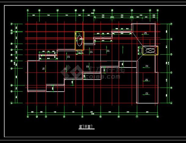 简单小型的四建幼儿园建筑cad施工图（共6张）-图二