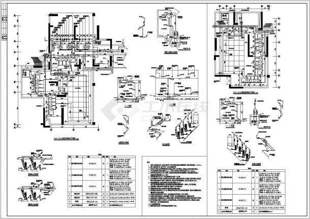 标准泵房给排水施工平面图剖面图系统图-图一