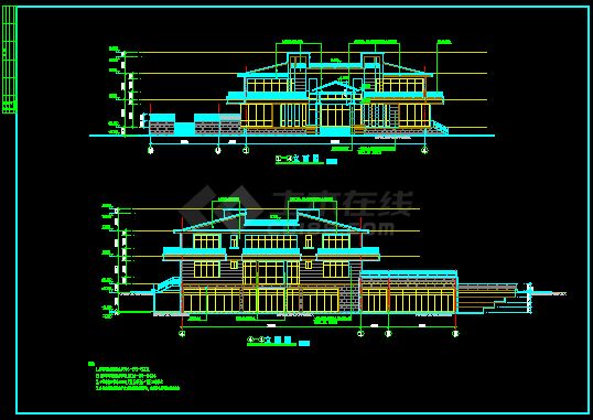 某休闲别墅建筑结构施工CAD详情图-图二