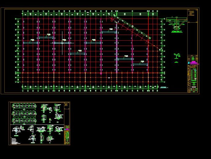 车间吊车梁系统建筑CAD图（节点详细）_图1