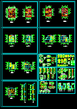 某三层别墅施工设计详情CAD图纸