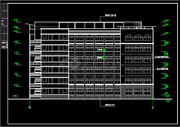 某中学高中五层教学楼建筑CAD施工图纸-图二