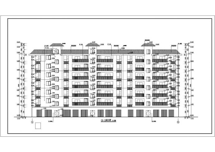 某地七层框架结构住宅楼建筑设计方案图_图1