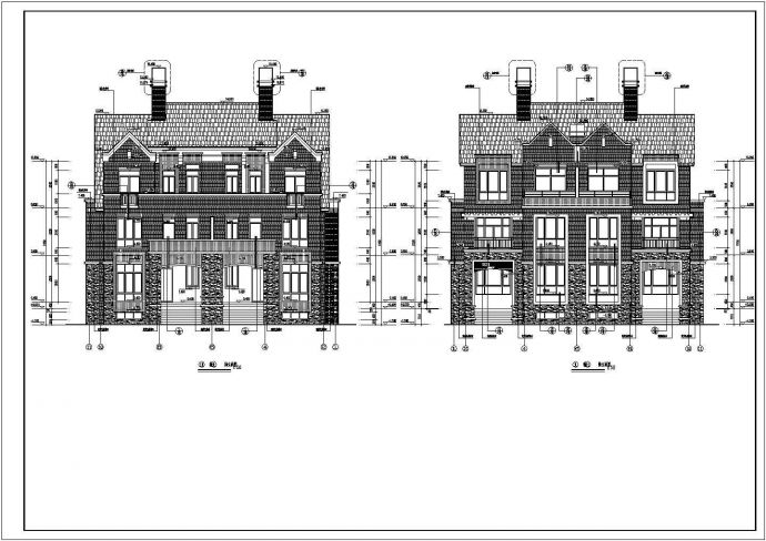 某三层砖混结构别墅建筑设计方案图_图1