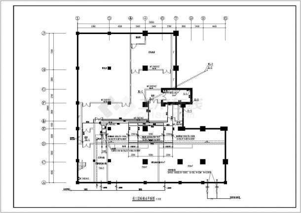 某小区十一层框架结构商住楼给排水工程施工图-图二
