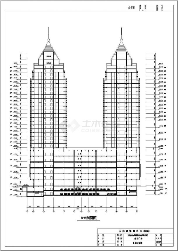 某地二十八层框筒结构公寓楼建筑专业方案图-图二