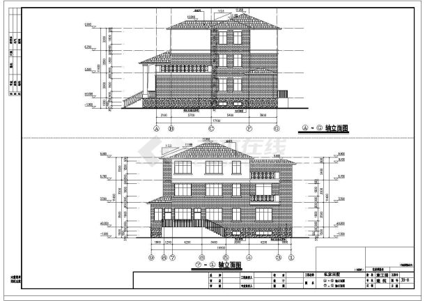 南方某地区三层别墅建筑设计方案图-图二