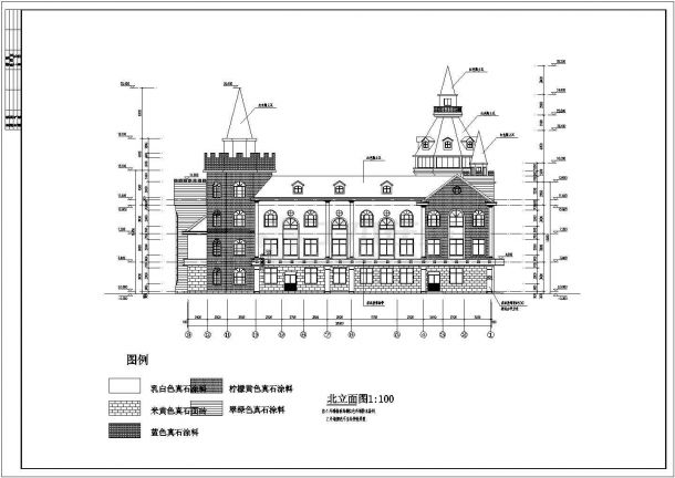 某城市三层框架结构幼儿园建筑设计方案图-图二