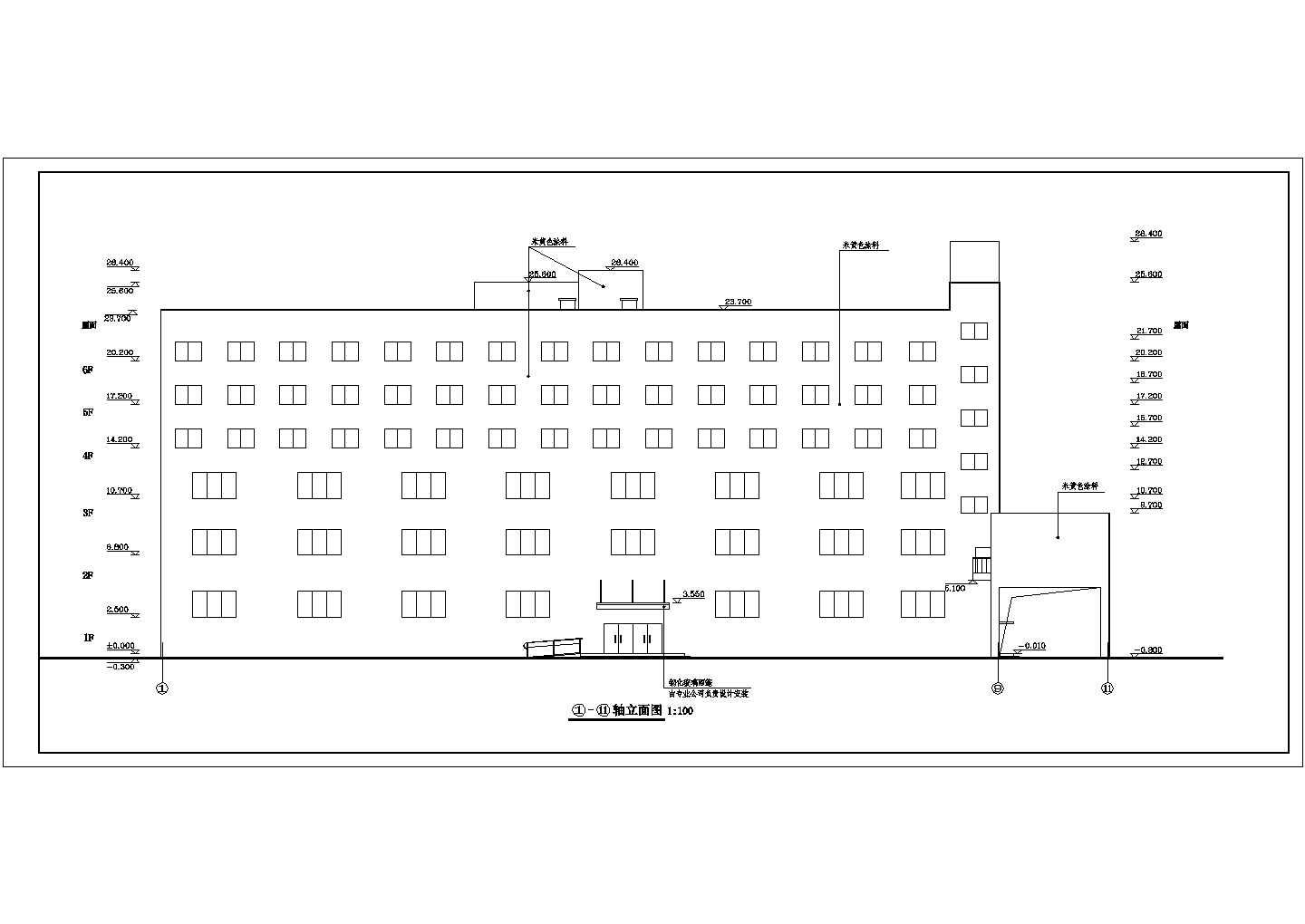 某地六层框架结构药厂建筑设计施工图纸