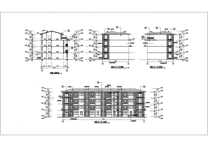 某地四层框架结构福利院建筑设计施工图纸_图1