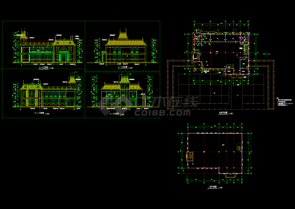 二层会所设计施工CAD图（共8张）-图一