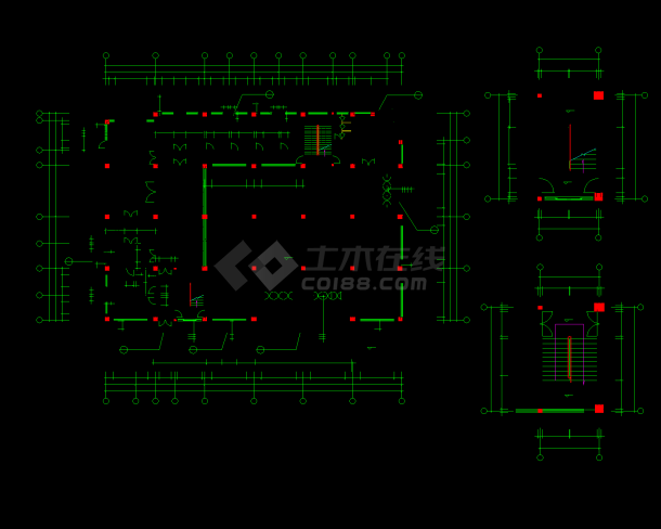 二层食堂建筑设计CAD图纸（共7张）-图一