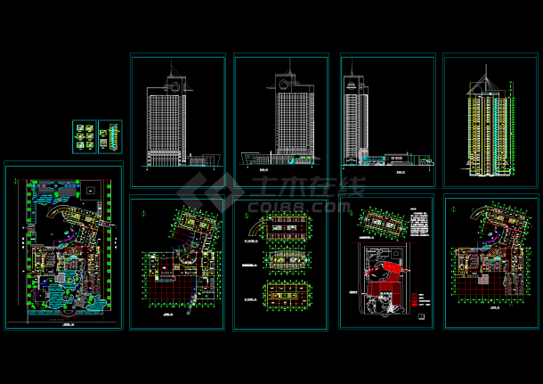 高层宾馆设计方案CAD图纸（共9张）-图一