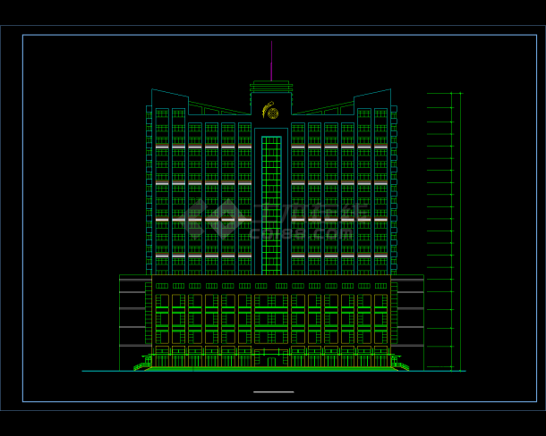 高层酒店设计方案CAD图纸（共11张）-图二