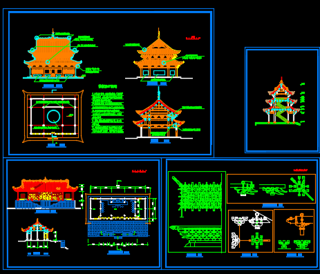 古建筑修善建筑设计CAD施工图纸-图一