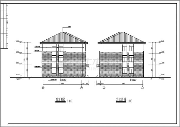 某山庄三层框架结构办公楼建筑设计方案-图二