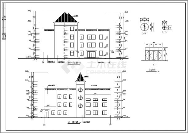某乡镇三层框架结构幼儿园建筑设计施工图-图二