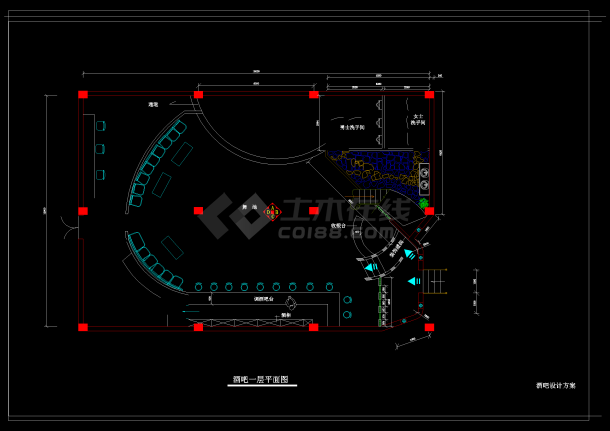 酒吧设计装修方案CAD图纸（共11张）-图二