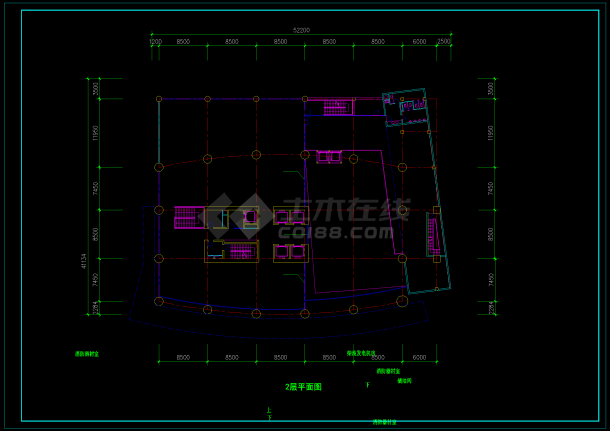 酒店办公楼设计方案CAD图(共12张）-图二