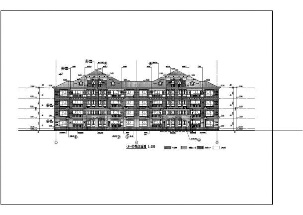 鄂市某4层框架结构西班牙式住宅建筑施工图-图一