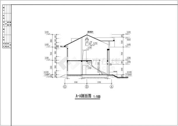 某地两层框架结构别墅建筑设计施工图纸-图一