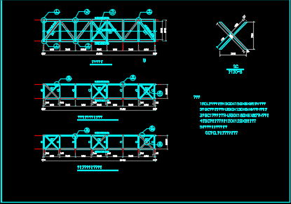某地过街天桥钢结构设计图（21米跨）-图二