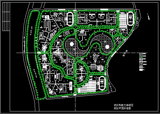 武汉科技大家湖区规划设计CAD平面示意图-图一