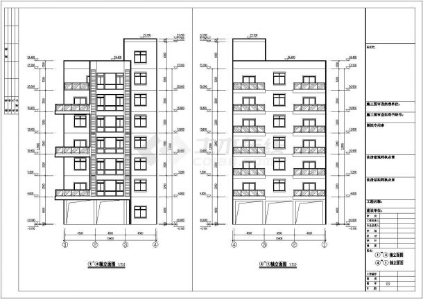 某地区7层框架结构住宅建筑施工图-图一