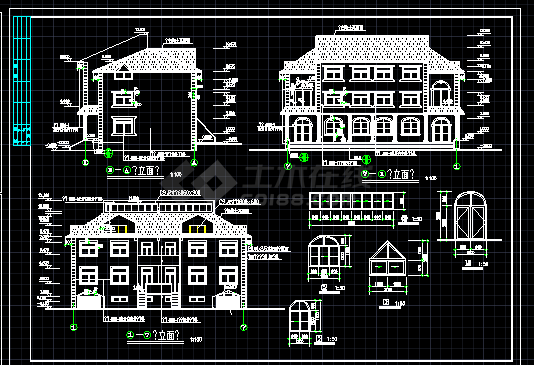 欧式某地错层别墅建施图的CAD结构图纸-图二