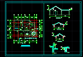 欧式别墅的全套CAD结构建筑图纸-图二