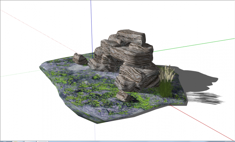 大气好看假山置石叠水的SU模型-图一