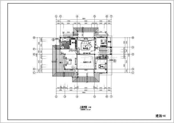 某地区三层私人别墅建筑设计施工图-图二