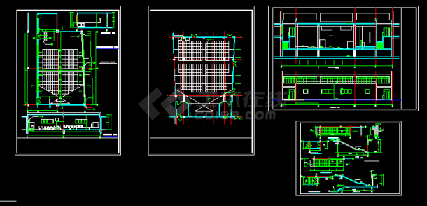 某中学建筑CAD施工设计多功能厅详图纸-图一