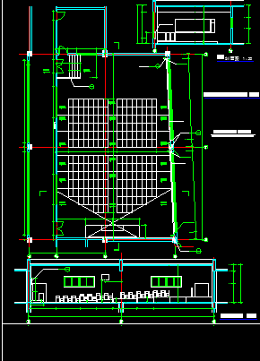 某中学建筑CAD施工设计多功能厅详图纸-图二