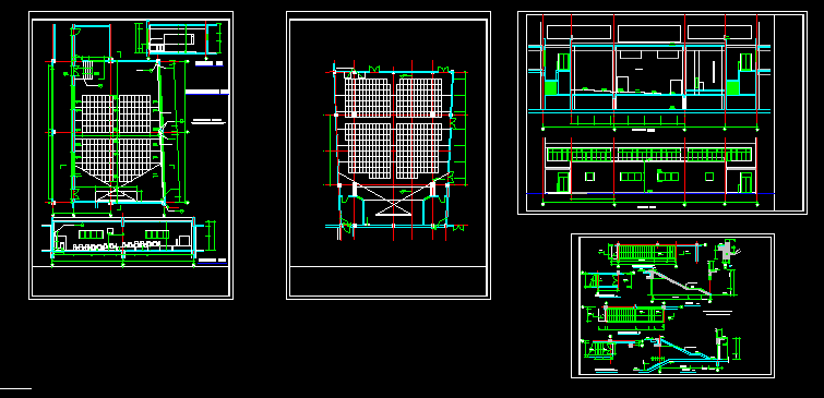 某中学建筑CAD施工设计多功能厅详图纸
