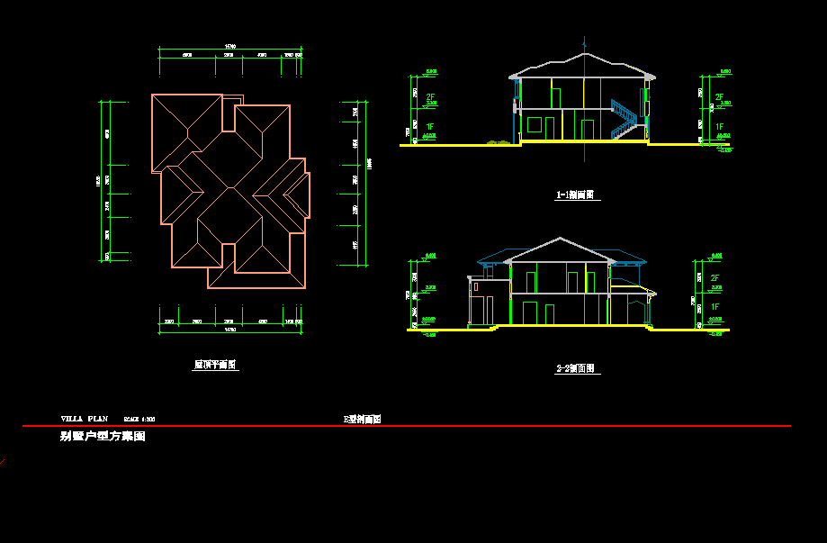 某地区某高级3层私人别墅设计cad图纸带效果图
