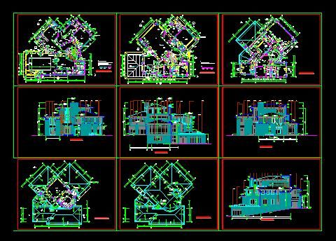 某区经典别墅建筑施工图（共9张）-图一