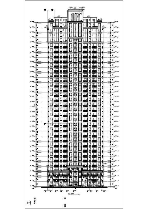 某地区33层住宅楼建筑设计方案图-图一