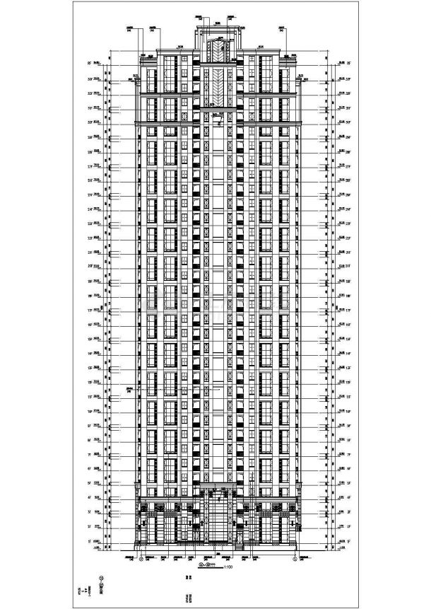 某地区33层住宅楼建筑设计方案图-图二