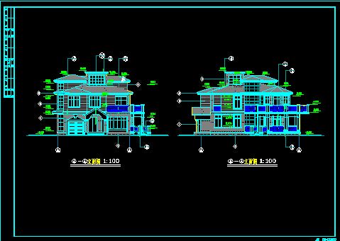 某小型别墅建筑设计CAD详情方案图纸-图二
