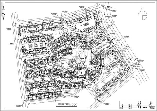 西南地区某住宅小区给排水总平面图-图二