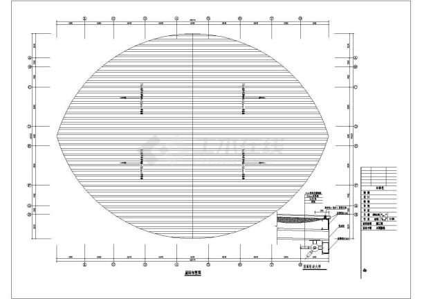 某学校风雨操场屋盖空间网架设计图-图二