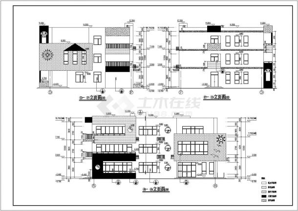 某地三层框架结构小型幼儿园建筑设计方案图-图二