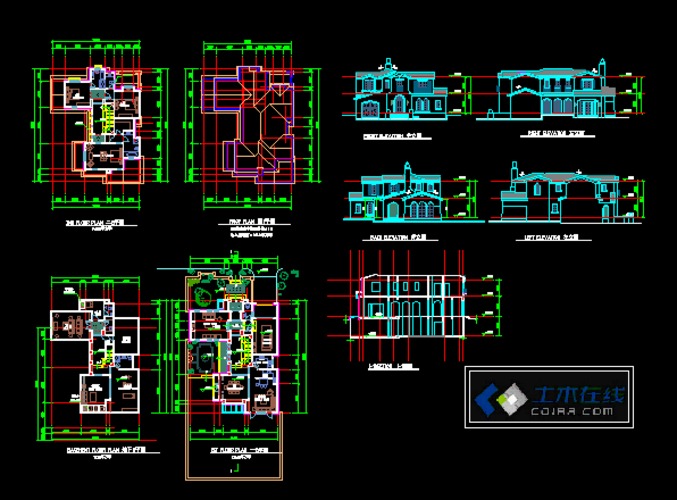 某地区多层别墅建筑设计方案CAD图纸_图1